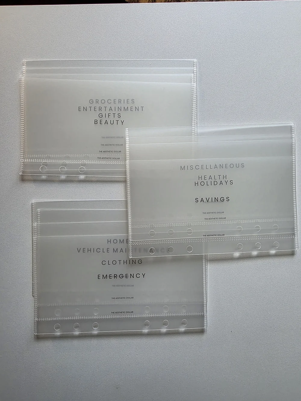 The Aesthetic Dollar Clear 'Savings' Cash Envelope Set Of 12 A6 Design